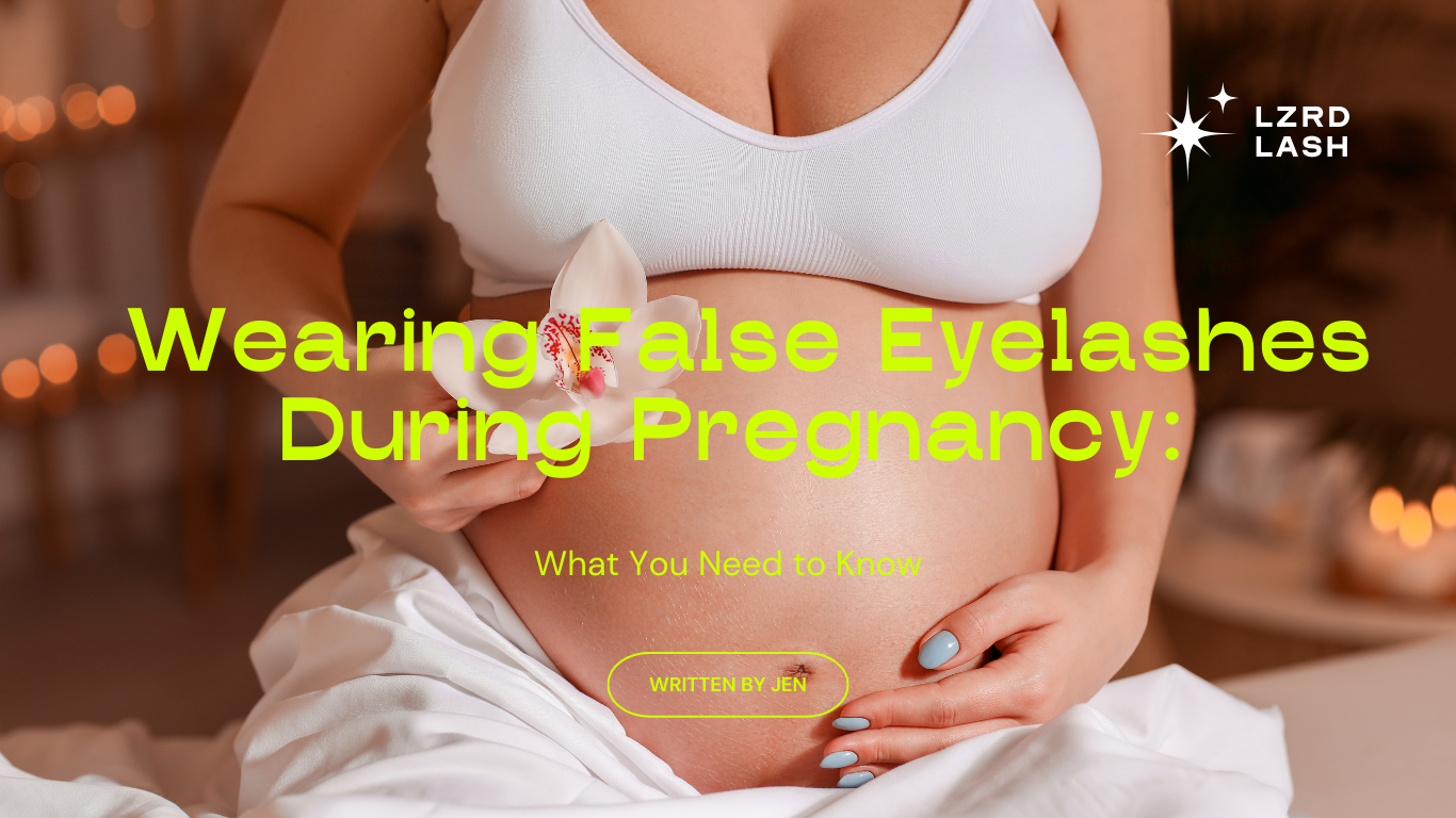 women with white bra sitting on the floor with pregnancy thinking of wearing LZRDLASH eyelashes
